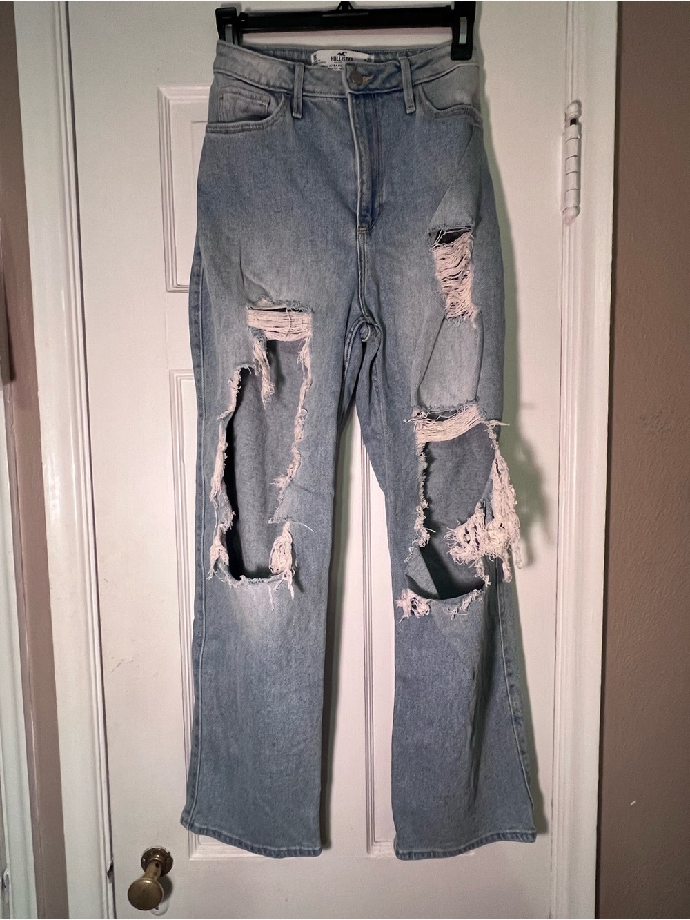 Hollister Light Blue Distressed Flare Jeans